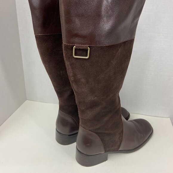 Coldwater Creek Chocolate Brown Leather & Suede Mid Calf Boot, size 6 - Picture 5 of 15
